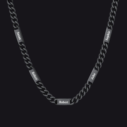 Customized Engraved Cuban Chain Name Link Necklace for