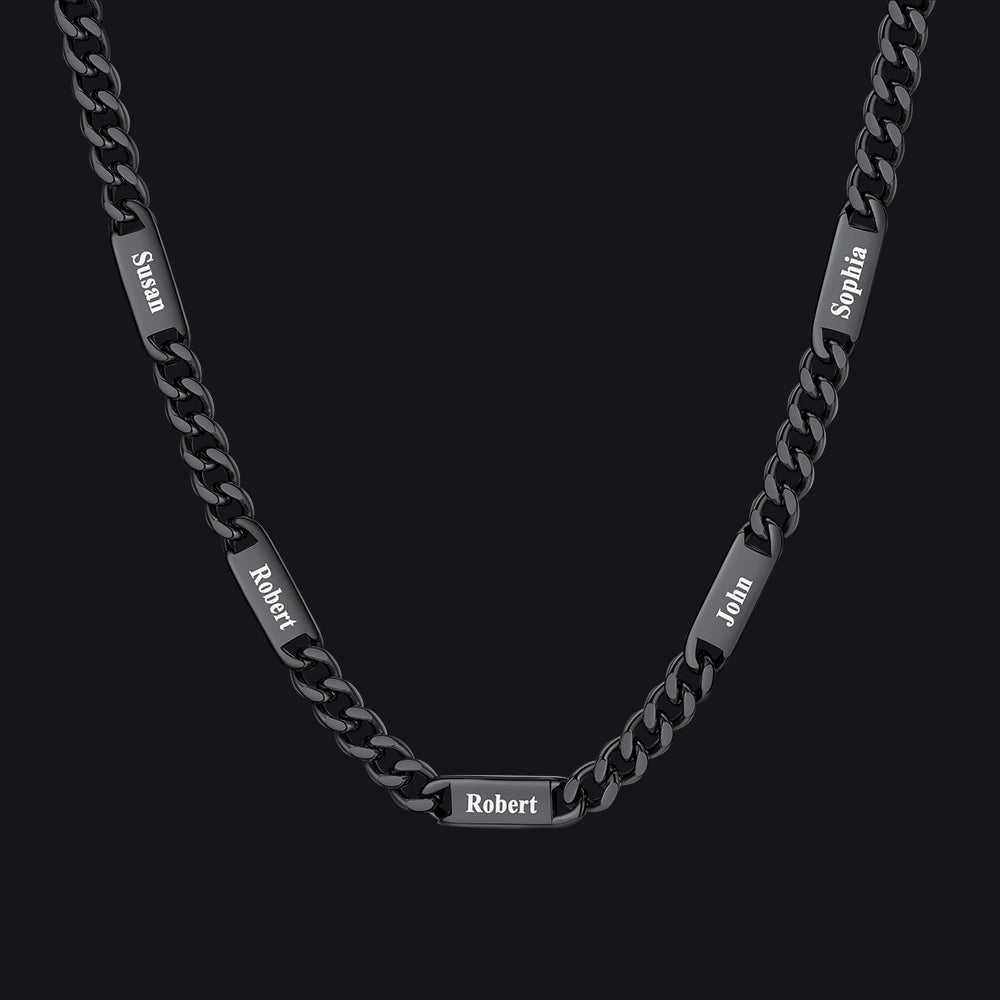 Customized Engraved Cuban Chain Name Link Necklace for