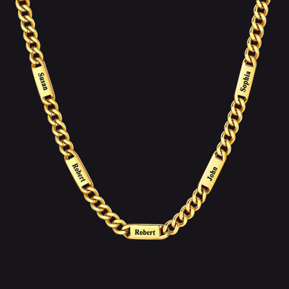 To My Engraved Name Chain Necklace, Birthday or Anniversary Gift for Him