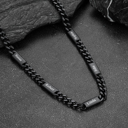 5/7mm Engraved Name Cuban Chain & Bracelet Gift Set for