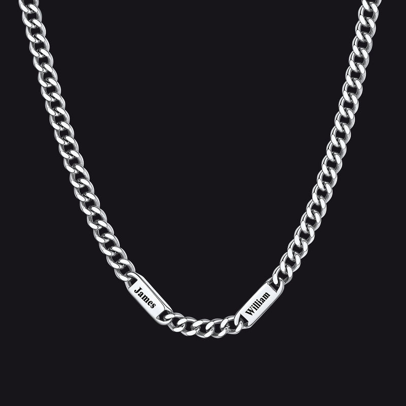 Customized Engraved Cuban Chain Name Link Necklace for