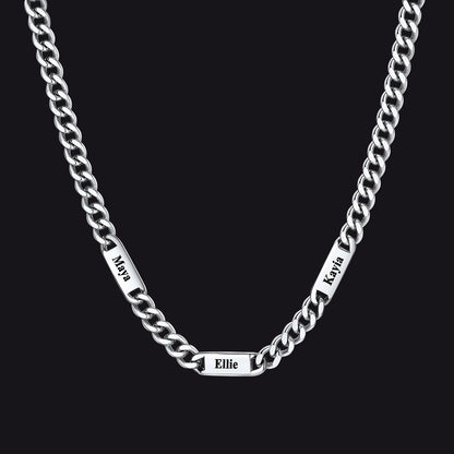 Customized Engraved Cuban Chain Name Link Necklace for