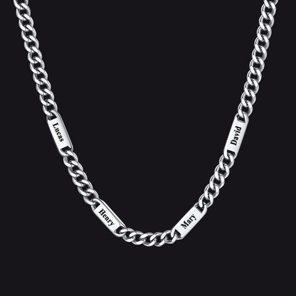 Customized Engraved Cuban Chain Name Link Necklace for