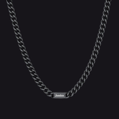 Customized Engraved Cuban Chain Name Link Necklace for