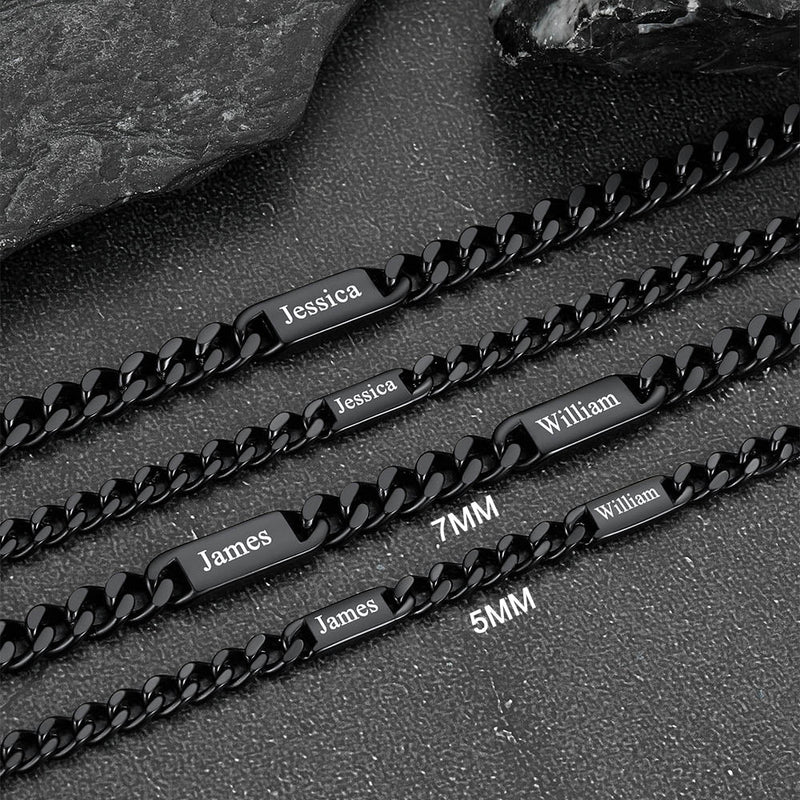 Customized Engraved Cuban Chain Name Link Necklace for
