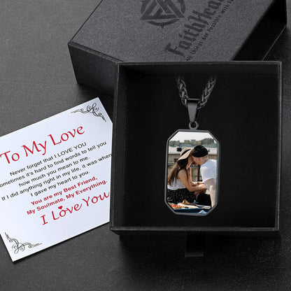 Customized Engraved Photo Dog Tag Necklace for /