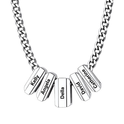 Personalized Engraved Name Chain Charm Necklace for