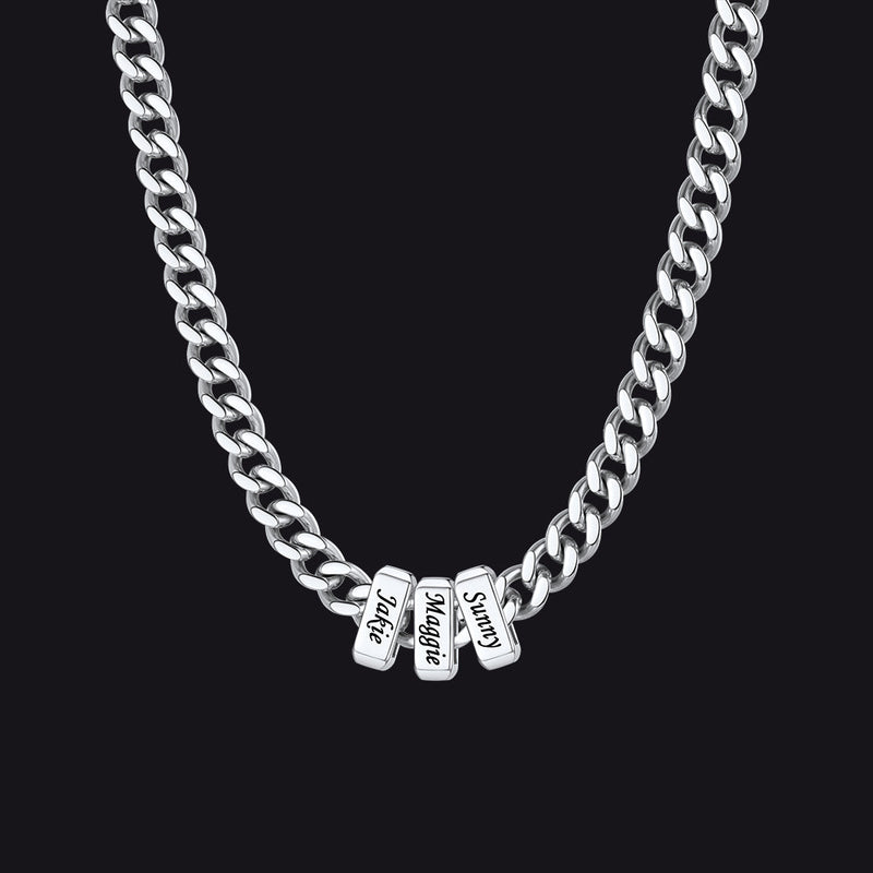 Custom Multi Charm Name Cuban Link Chain Necklace for Father Gift