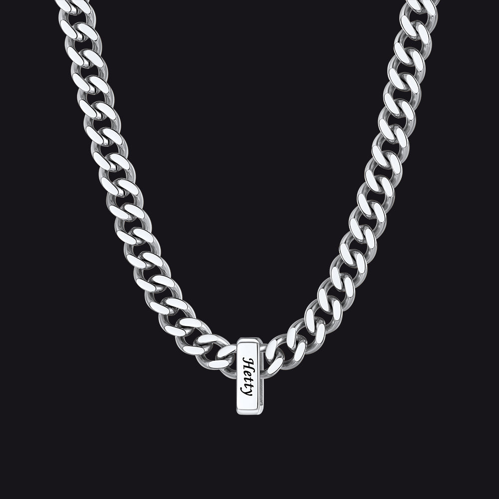 Custom Multi Charm Name Cuban Link Chain Necklace for Father Gift