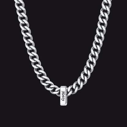 Custom Multi Charm Name Cuban Link Chain Necklace for Father Gift