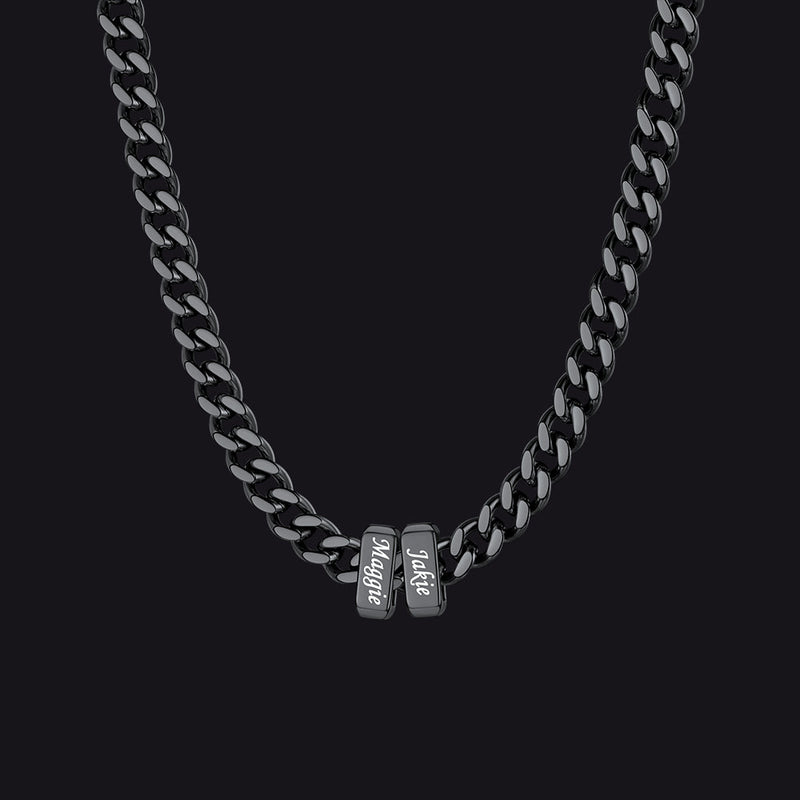 Custom Multi Charm Name Cuban Link Chain Necklace for Father Gift