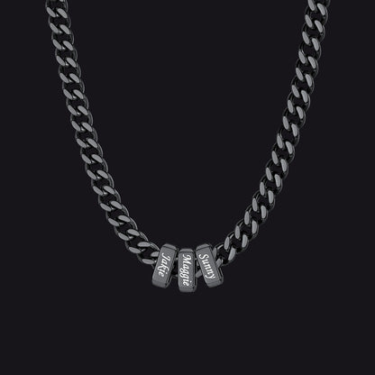 Custom Multi Charm Name Cuban Link Chain Necklace for Father Gift