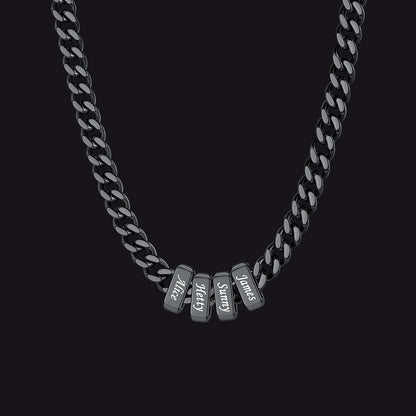Custom Multi Charm Name Cuban Link Chain Necklace for Father Gift