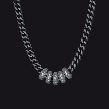 Custom Multi Charm Name Cuban Link Chain Necklace for Father Gift