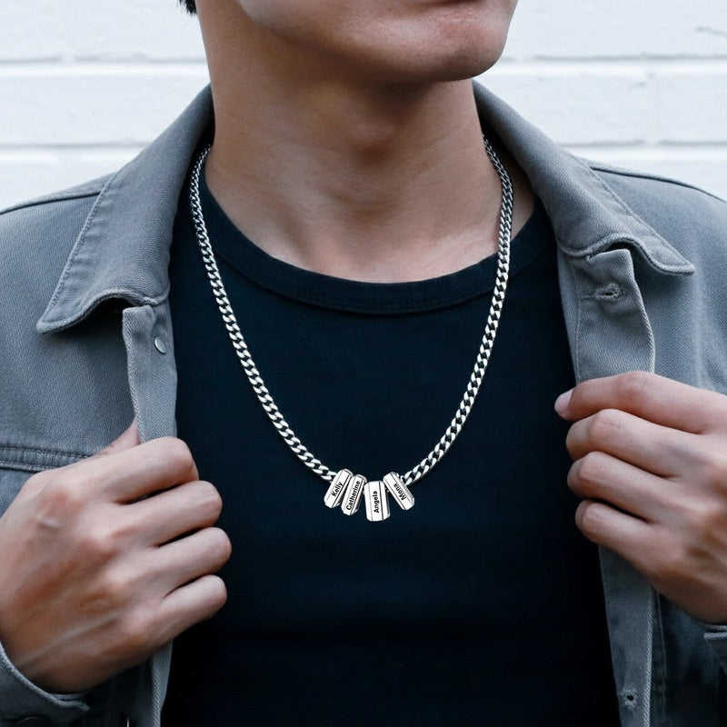 Personalized Engraved Name Chain Charm Necklace for