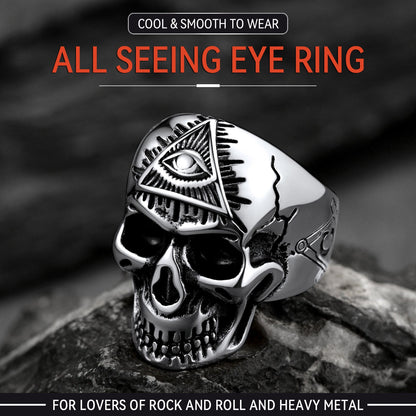 Eye of Providence Skull Ring for