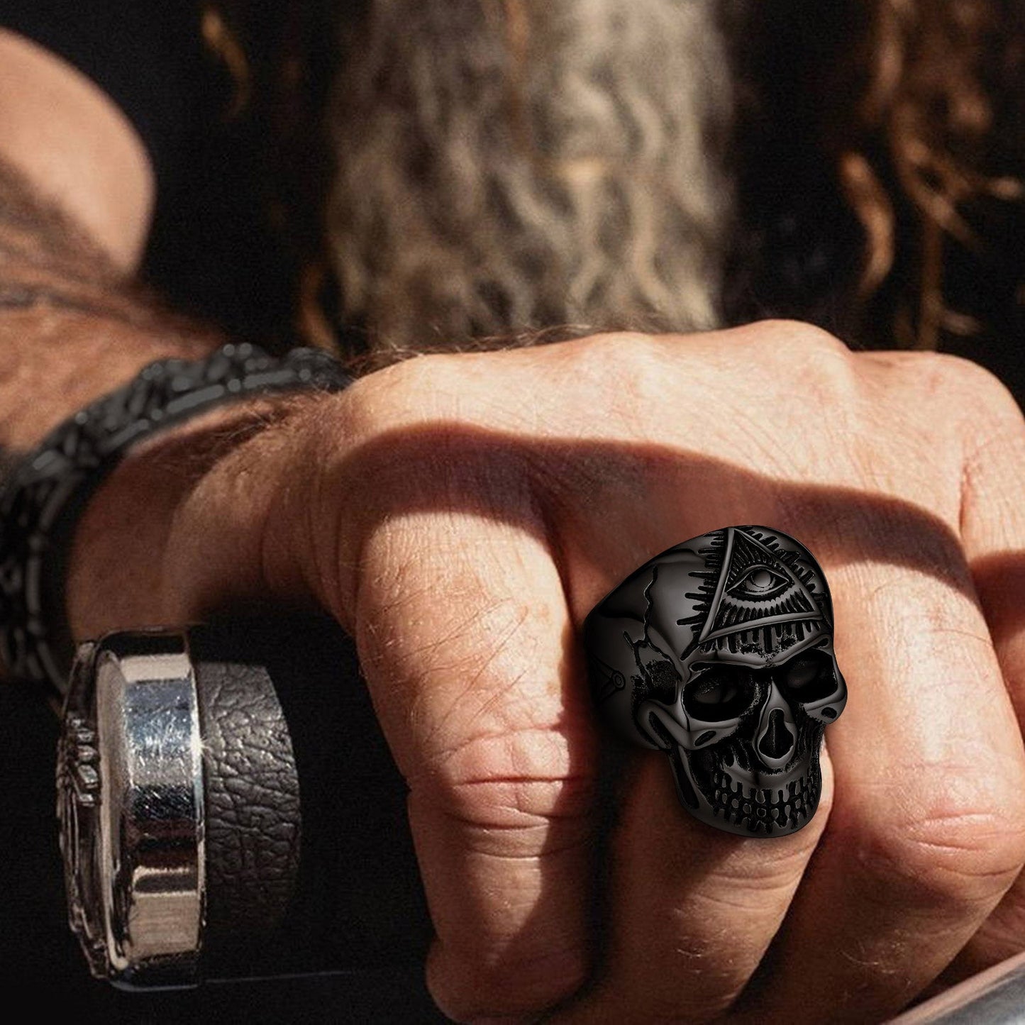 Eye of Providence Skull Ring for