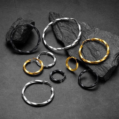 Thick Hoops Loop Earrings for 30/40/60/80mm