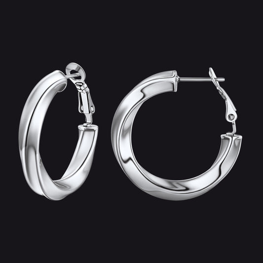 Thick Hoops Loop Earrings for 30/40/60/80mm