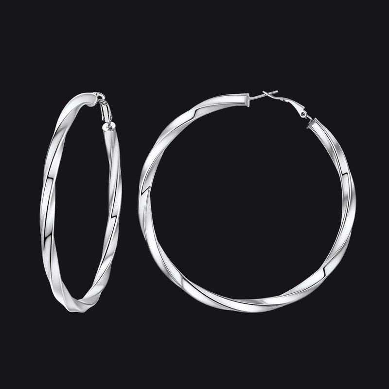 Thick Hoops Loop Earrings for 30/40/60/80mm