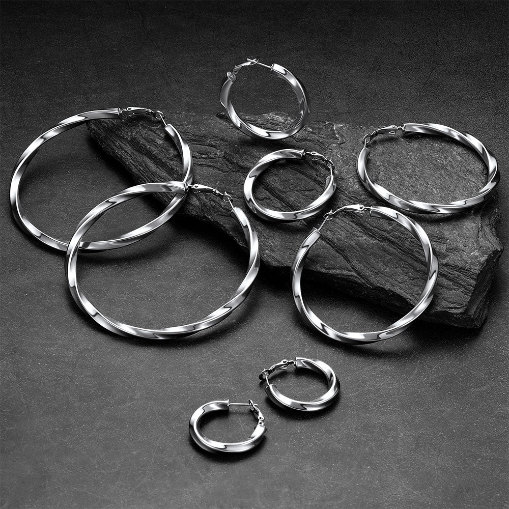 Thick Hoops Loop Earrings for 30/40/60/80mm