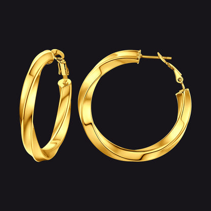 Thick Hoops Loop Earrings for 30/40/60/80mm