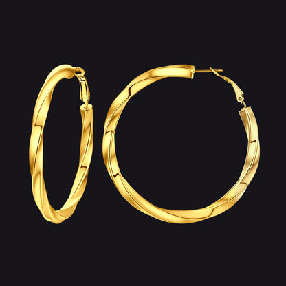 Thick Hoops Loop Earrings for 30/40/60/80mm