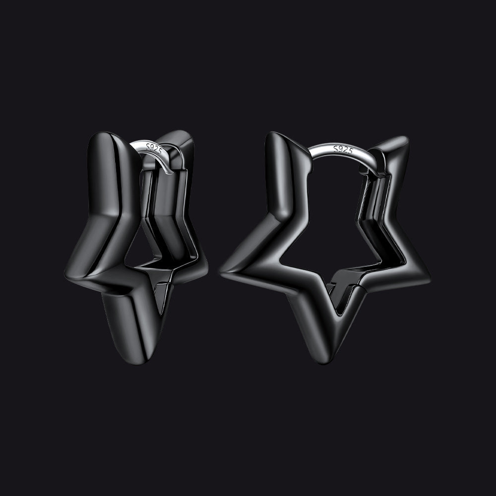 Classic Y2k Hollow Star Hoop Earrings for