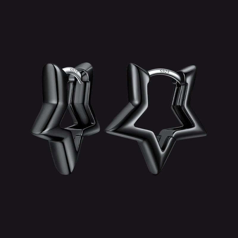 Classic Y2k Hollow Star Hoop Earrings for