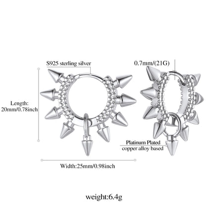 Rivet and Spike Hoop Earrings for