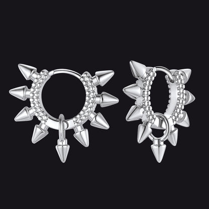 Rivet and Spike Hoop Earrings for