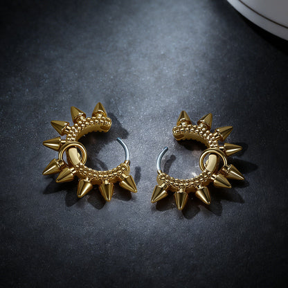 Rivet and Spike Hoop Earrings for