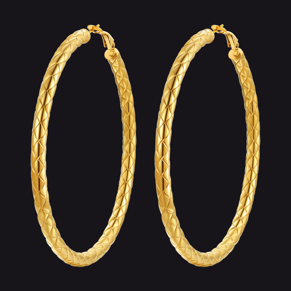 30/40/60/80mm Simple Oversized Hoops Earrings for