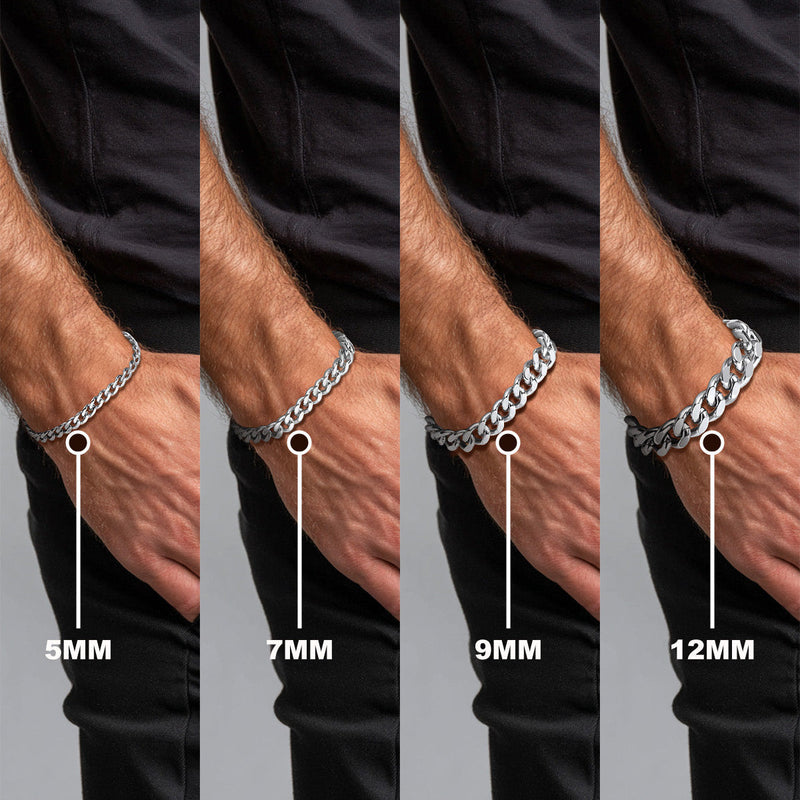 Thick Cuban Chain Link Bracelet for 5/7/9/12mm Width