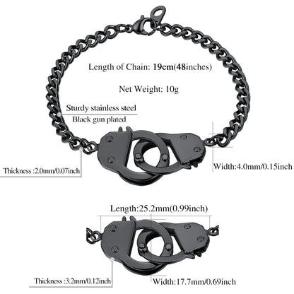 4mm Handcuff Chain Bracelet for Stainless Steel