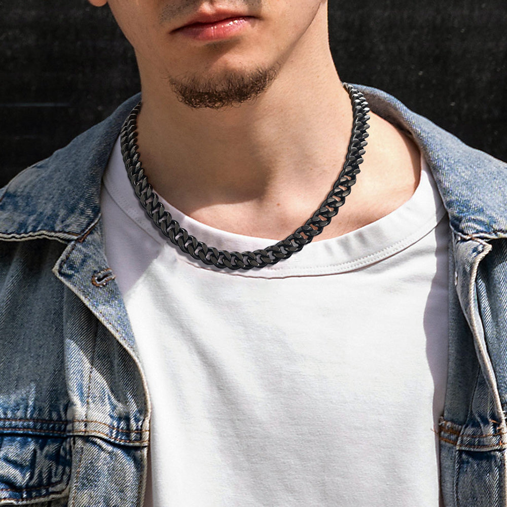 9mm Sturdy Cuban Link Chain & Bracelet Set for