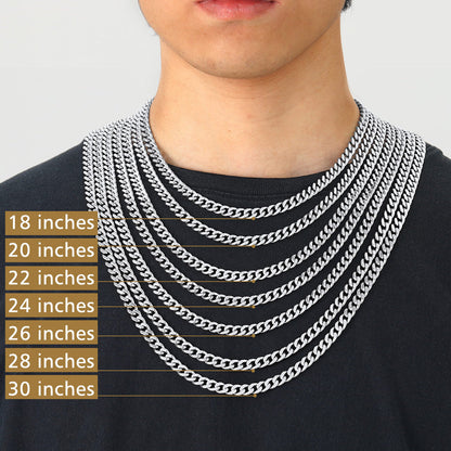 Sturdy Cuban Chain Necklace for 5/7/9/12mm Width