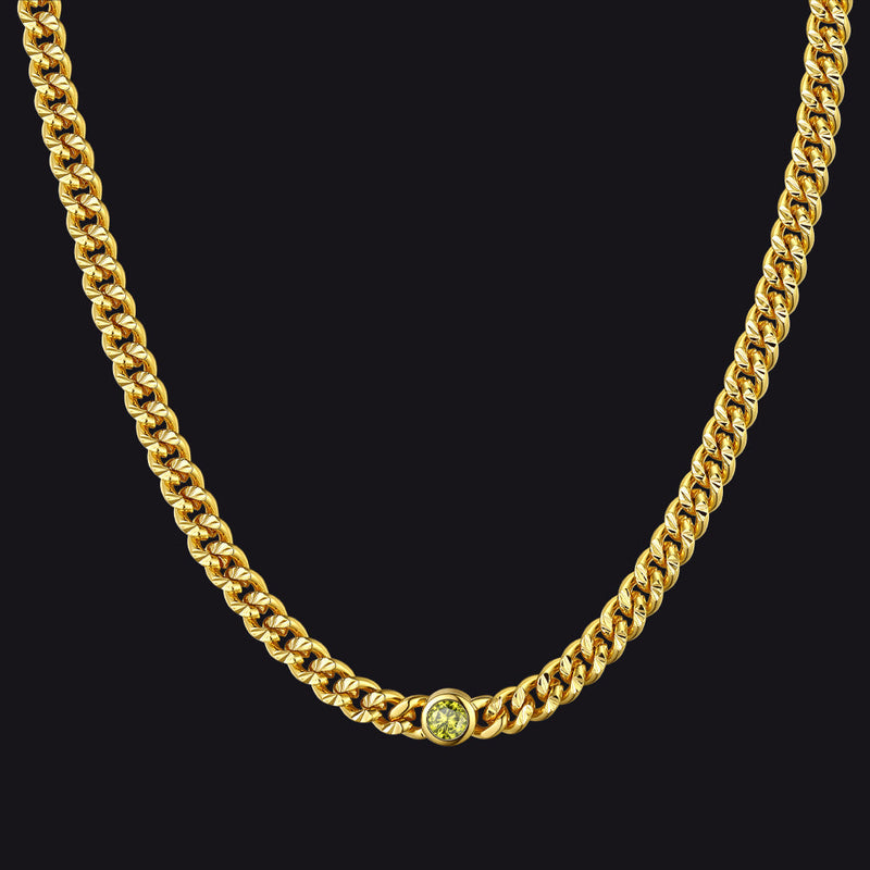 4.5mm Birthstone Gold Chain Choker Necklace for