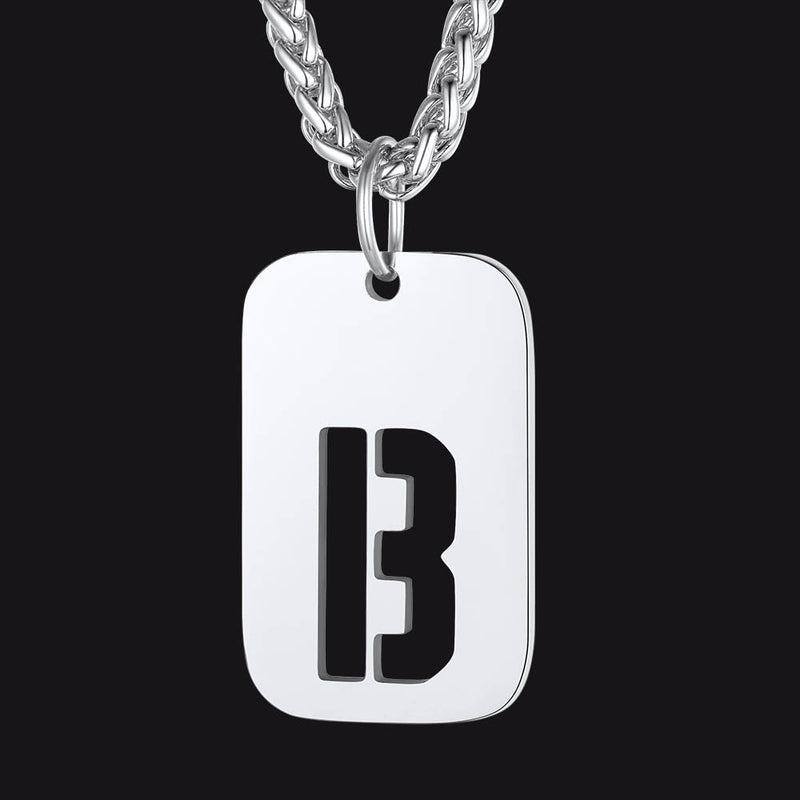 Personalized Hollow Letter Initial Dog Tag Pendant Necklace for