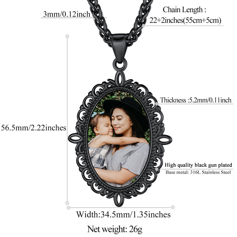 Personalized Double-side Picture Necklace for Mom Gift