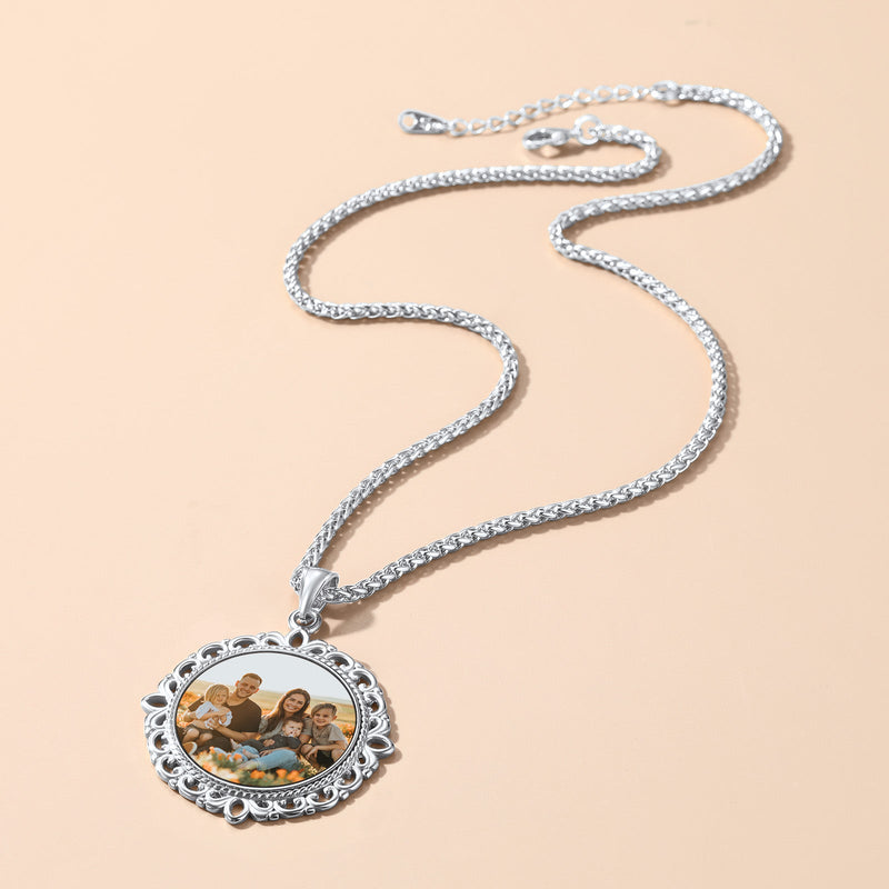 Customized Double-side Photo Pendant Memorial Necklace With Picture
