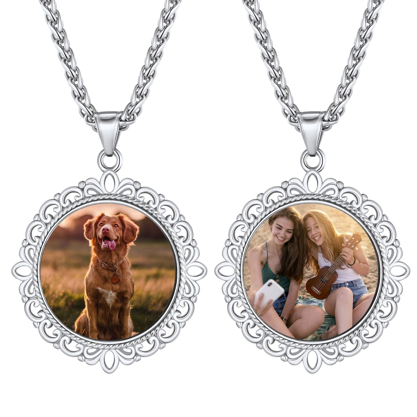 Customized Double-side Photo Pendant Memorial Necklace With Picture