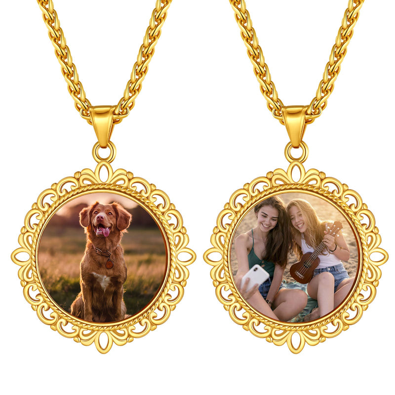 Customized Double-side Photo Pendant Memorial Necklace With Picture