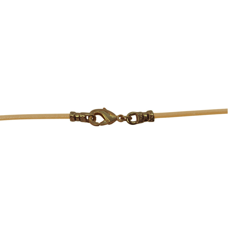 Antique Brass 1.8mm Fine Natural Light Tan Leather Cord Necklace