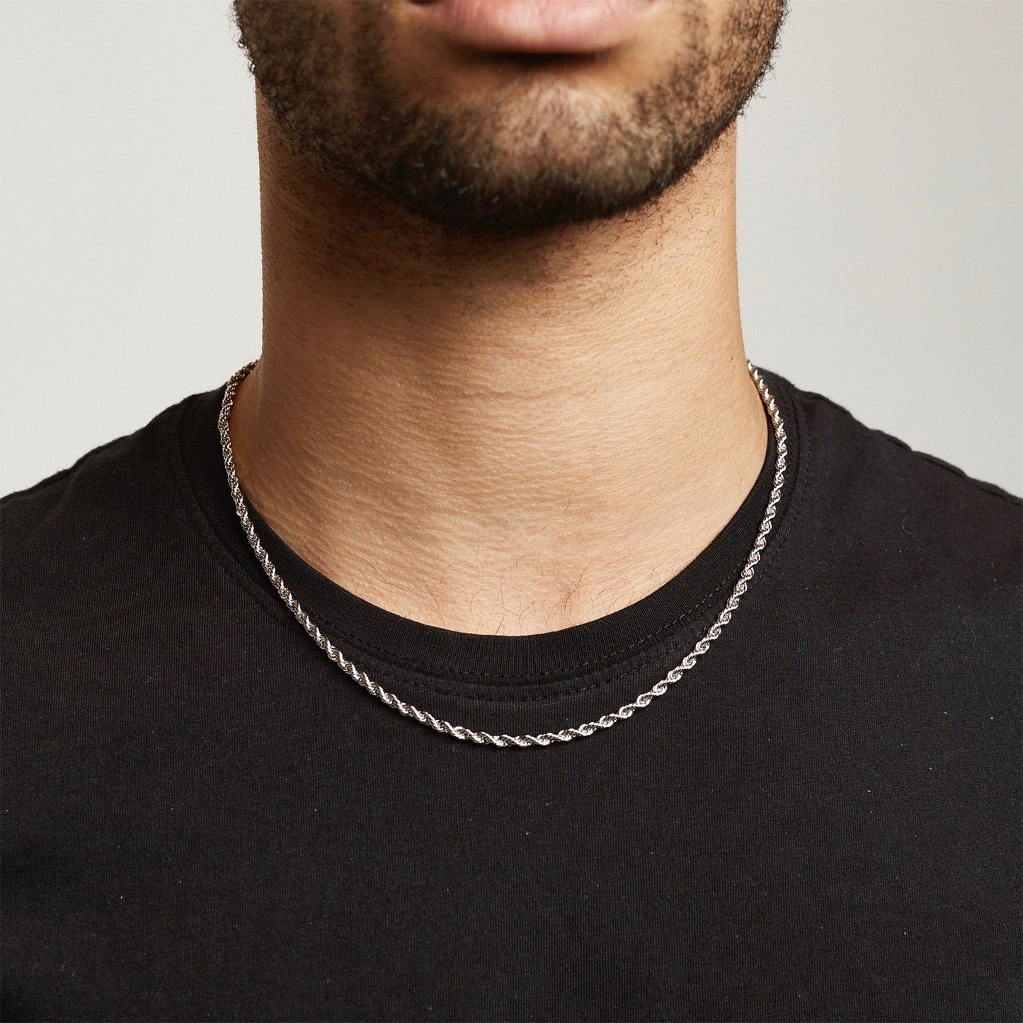 Twisted Rope Link Chain Stainless Steel Necklace for