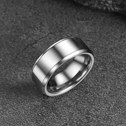 Beveled Edge Basic Wedding Tungsten Carbide Band Ring for