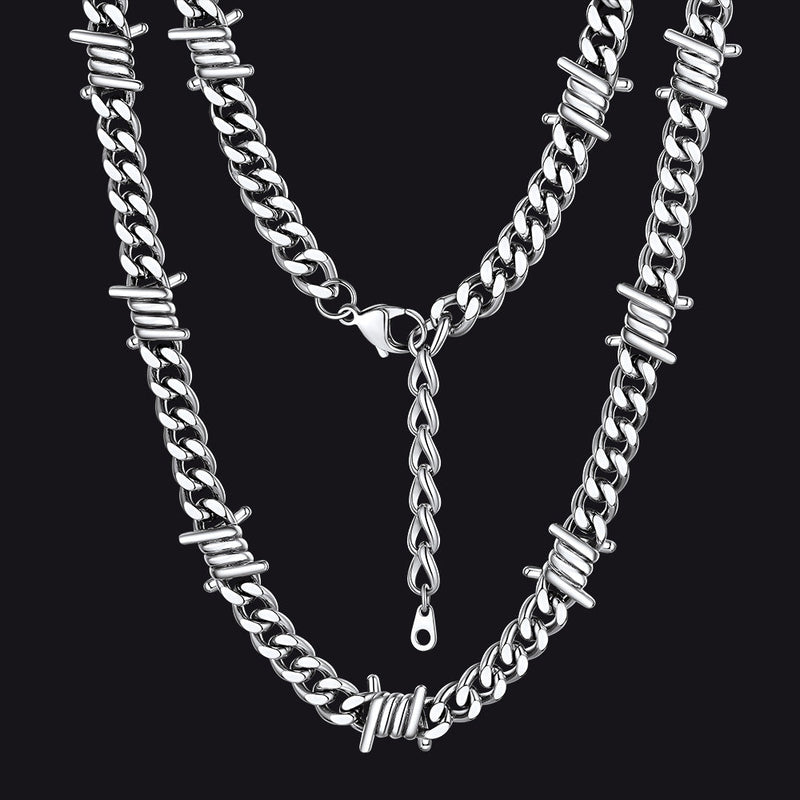 To My Barbed Wire Cuban Chain Choker Necklace Gift for Him