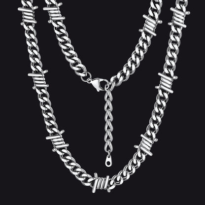 To My Barbed Wire Cuban Chain Choker Necklace Gift for Him