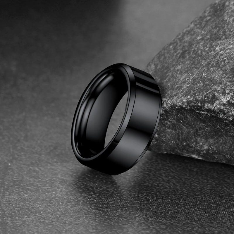 Beveled Edge Basic Wedding Tungsten Carbide Band Ring for