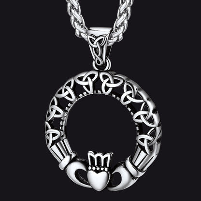 Claddage Circle Celtic Knot Pendant Necklace for /